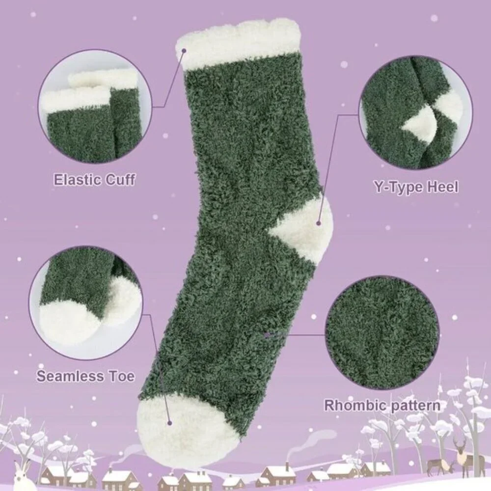 7-Pair Women’s Fuzzy Socks Cozy Warm Fluffy Christmas Winter Gift Set